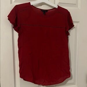 Banana Republic Red Short Sleeve Blouse Relaxed Fit